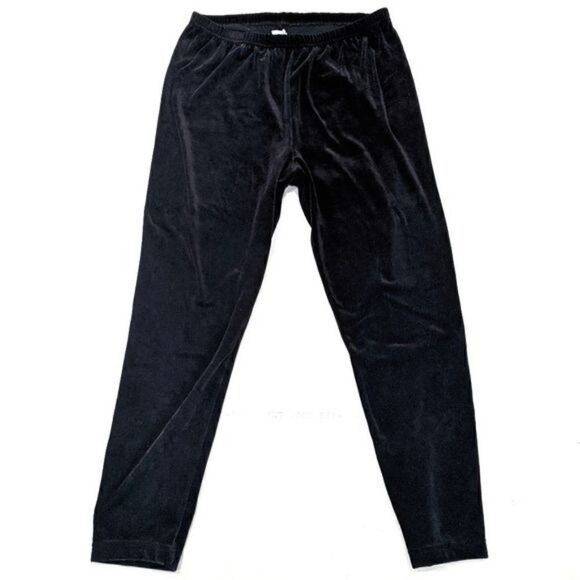 Diane Von Furstenberg Vintage 80s Black Velour Joggers - Picture 1 of 7